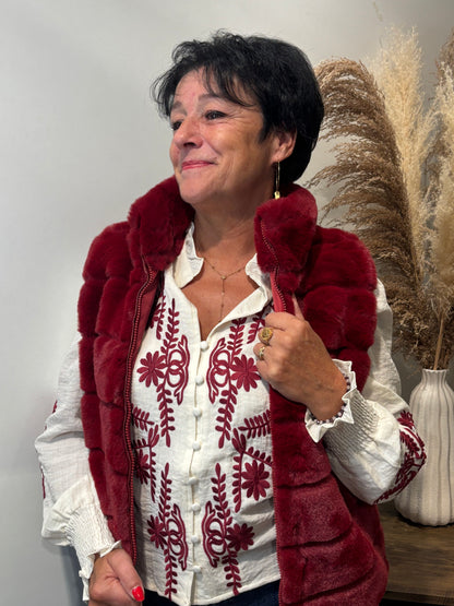 Fausse fourrure zippée